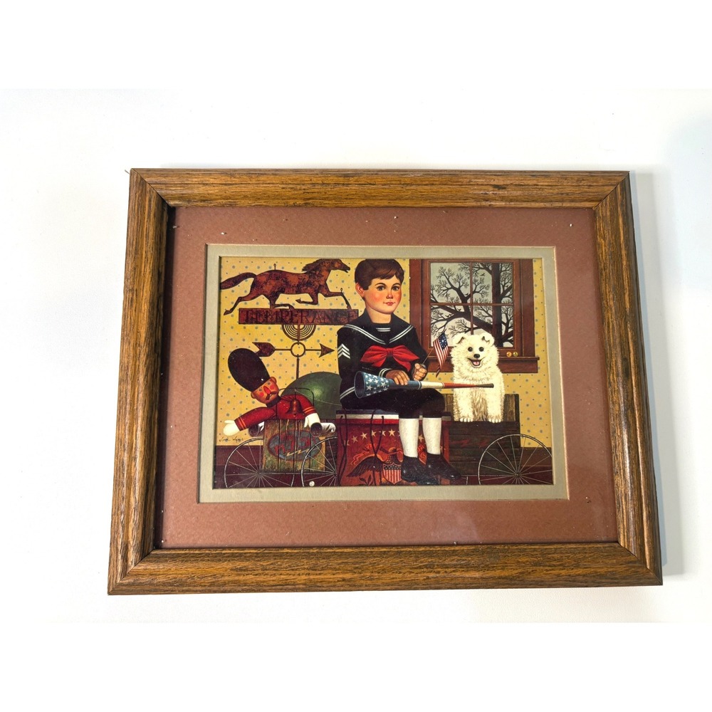 Charles Wysocki Framed Folk Art Print Temperance Sailor Boy Dog Academy Arts